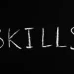 skills text on black background