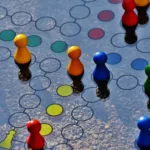 blue and yellow board game