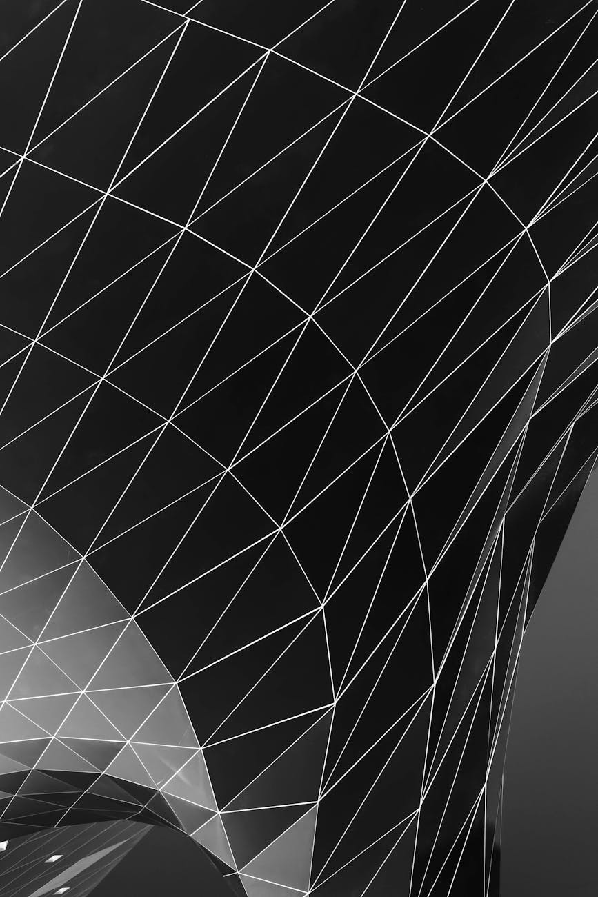 monochrome photo of triangle shape digital wallpaper