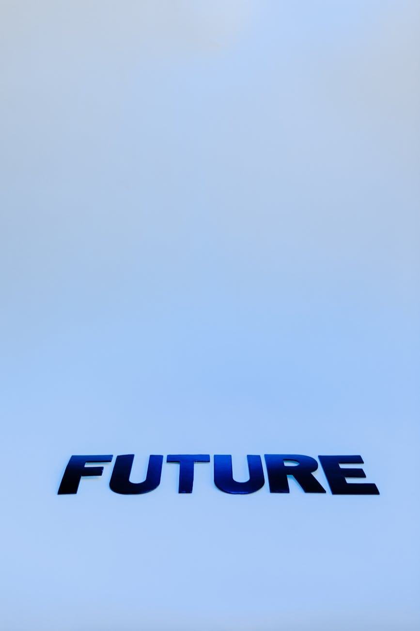 letters on a blue surface